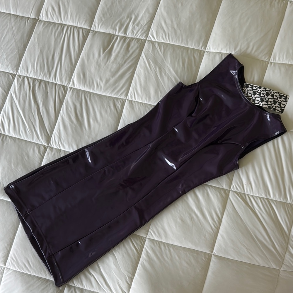 Blackmilk PVC Fatale Dress in Cyber Grape